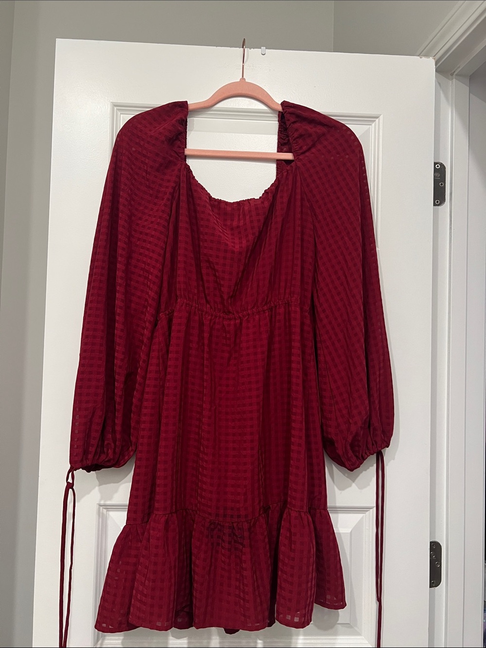 Missguided burgundy textured dress